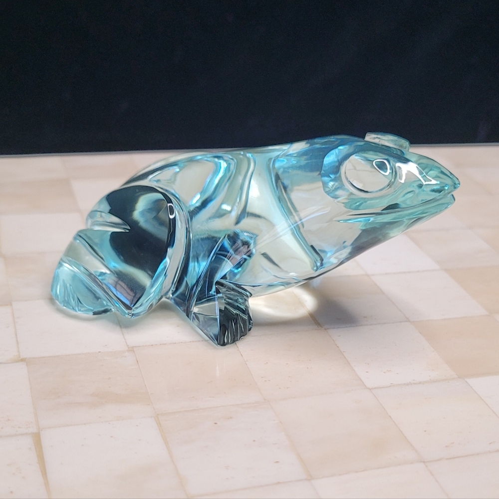 Vtg Crystal Frog Figurine